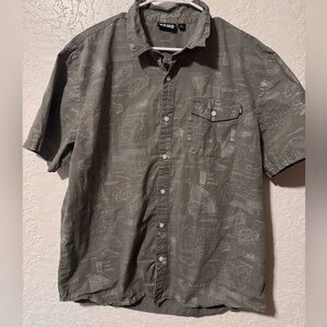 VANS Off The Wall Skatepark Blueprint Button-down Short Sleeve Shirt